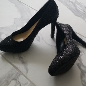 Gianni Bini black sequin platform hees